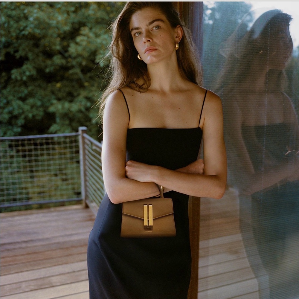 DeMellier Nano Montreal Mini Top-Handle Bag with Gold Hardware